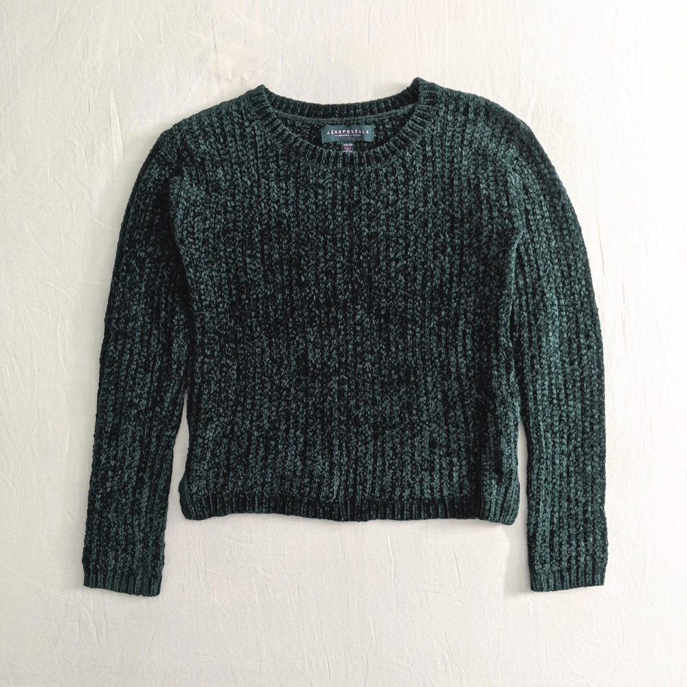 Chenille cropped sweater